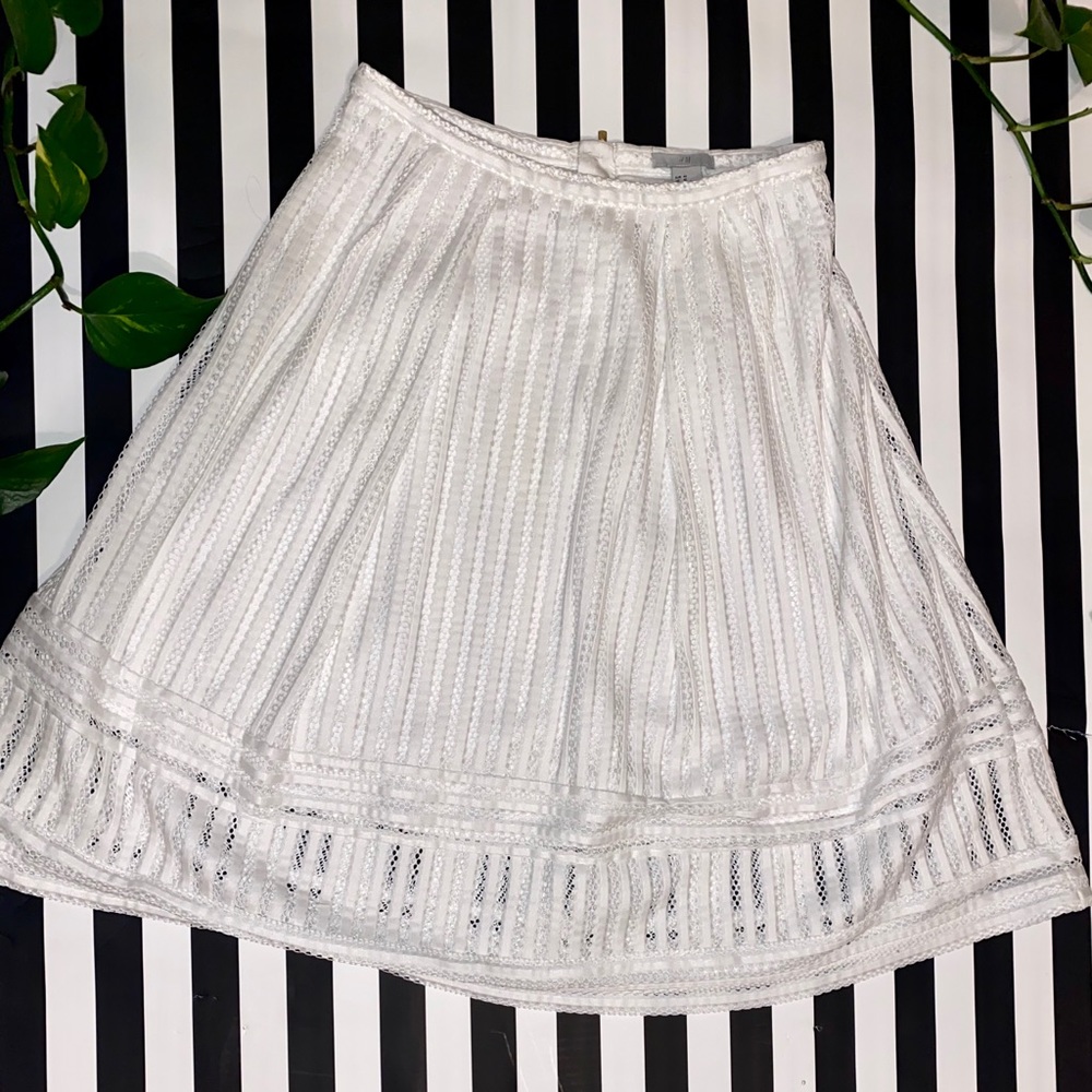 H&M White Eyelet Cotton Skirt